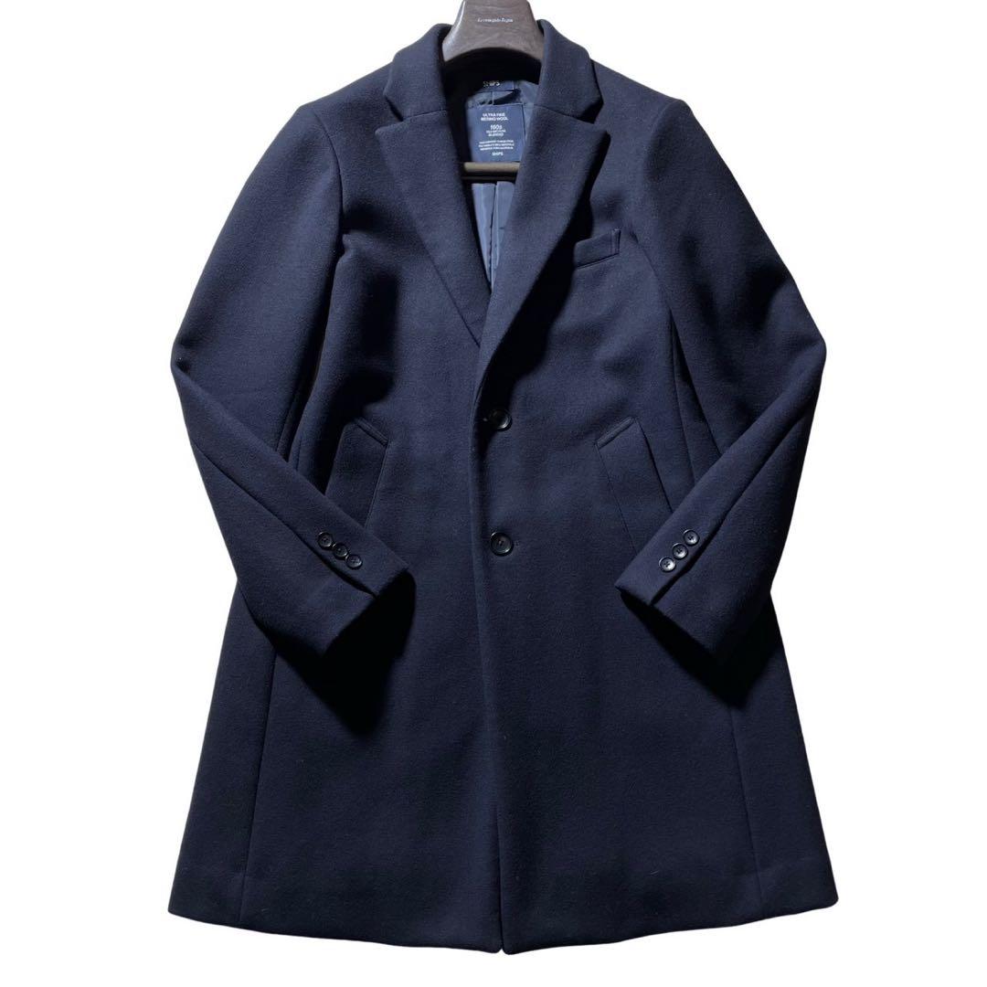 極美品■SHIPS チェスターコート　スーパー160’S メリノウールメルトン