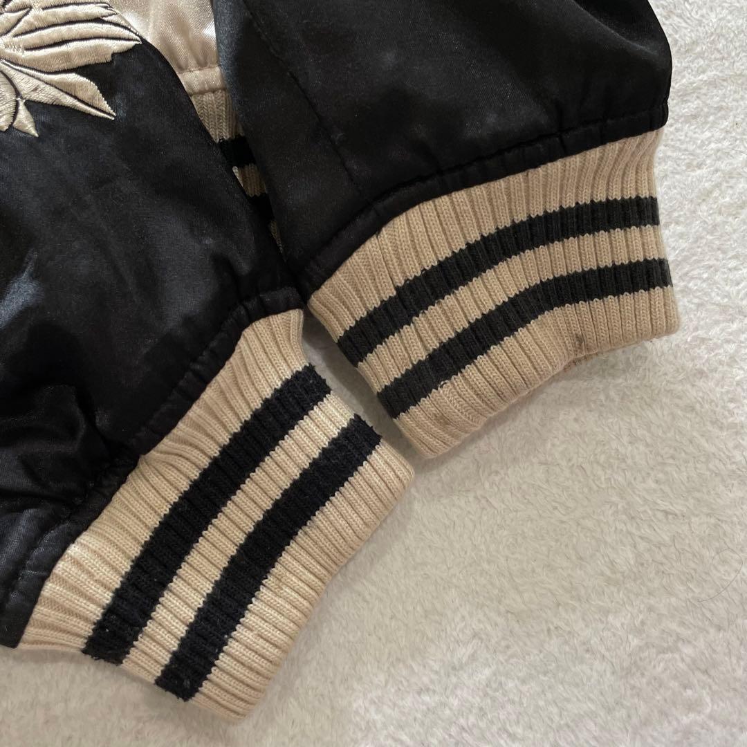 た*様 ドッグタウン スカジャン 黒龍 両面刺繍 スカル 花 歌舞伎 和柄 ブラ