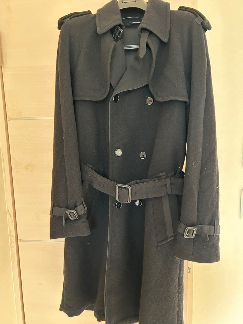 DOLCE&GABBANA ウールトレンチコート ブラック　48