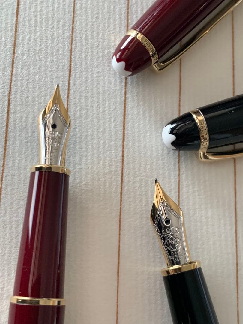 【極美品】モンブラン 万年筆 NO.144 2本セット レザーペンケース付き