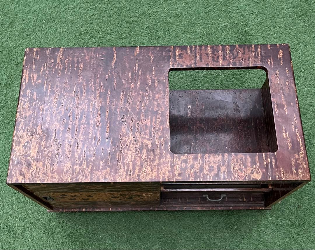 桜皮細工　ポット台　キャスター付き　昭和レトロ