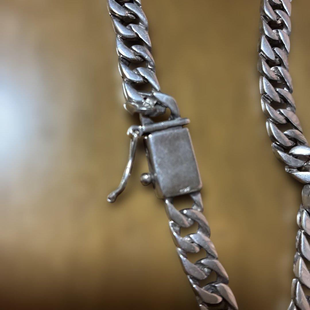 シルバー925ネックレスマイアミキューバン70g超‼️