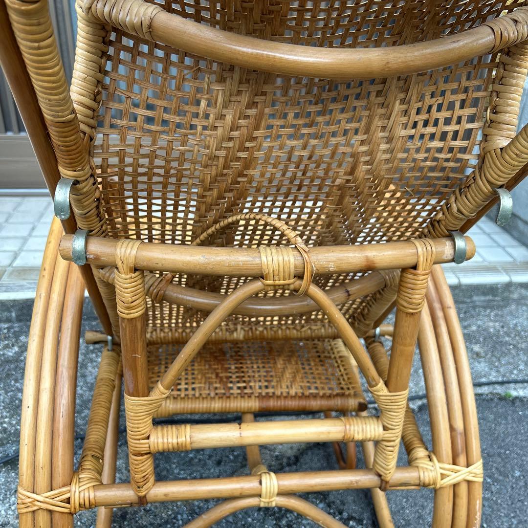 【レトロ・アンティーク】ラタン リクライニングチェア　籐家具