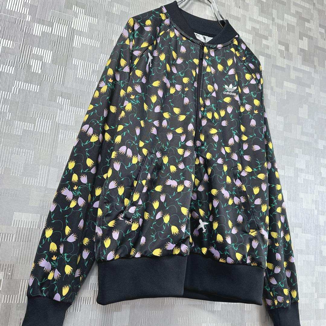 日本未発売 美品 アディダス 花柄 総柄 刺繍 レディース トラックジャケット