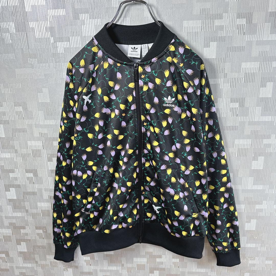 日本未発売 美品 アディダス 花柄 総柄 刺繍 レディース トラックジャケット