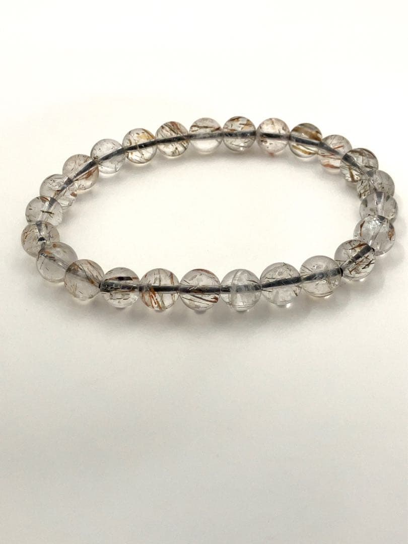 フォリエーテッドマイカインクォーツ✨天然石の腕輪お守り【天赦日ご祈祷】白蛇AB