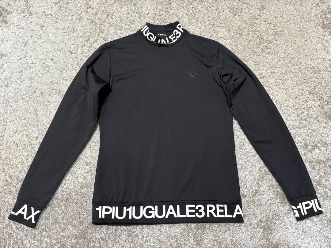 1PIU1UGUALE3⚫︎長袖モックシャツM/46ブラック