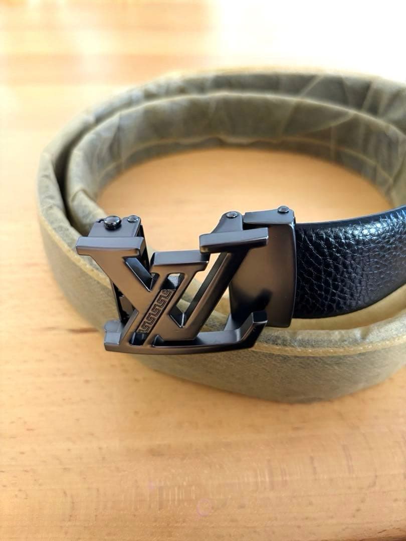 LV レザー ベルト ブラック/グレー★新品未使用、送料無料★