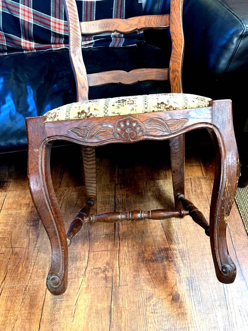 ヴィンテージ　三越ブルージュラダーバックチェアー