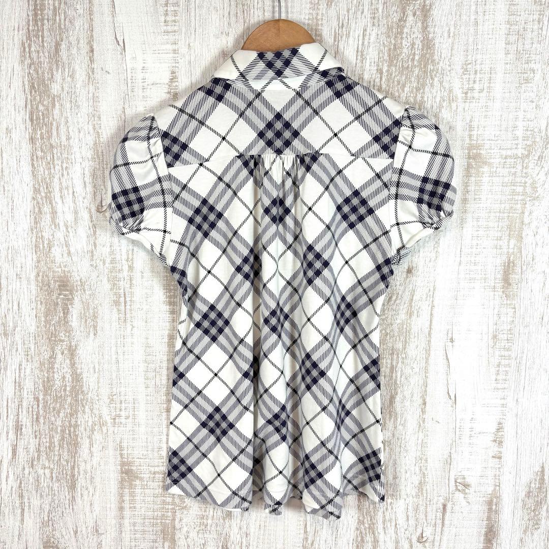 美品 バーバリー ノバチェック ホース ロゴ刺繍 パフスリーブ トップス y2k