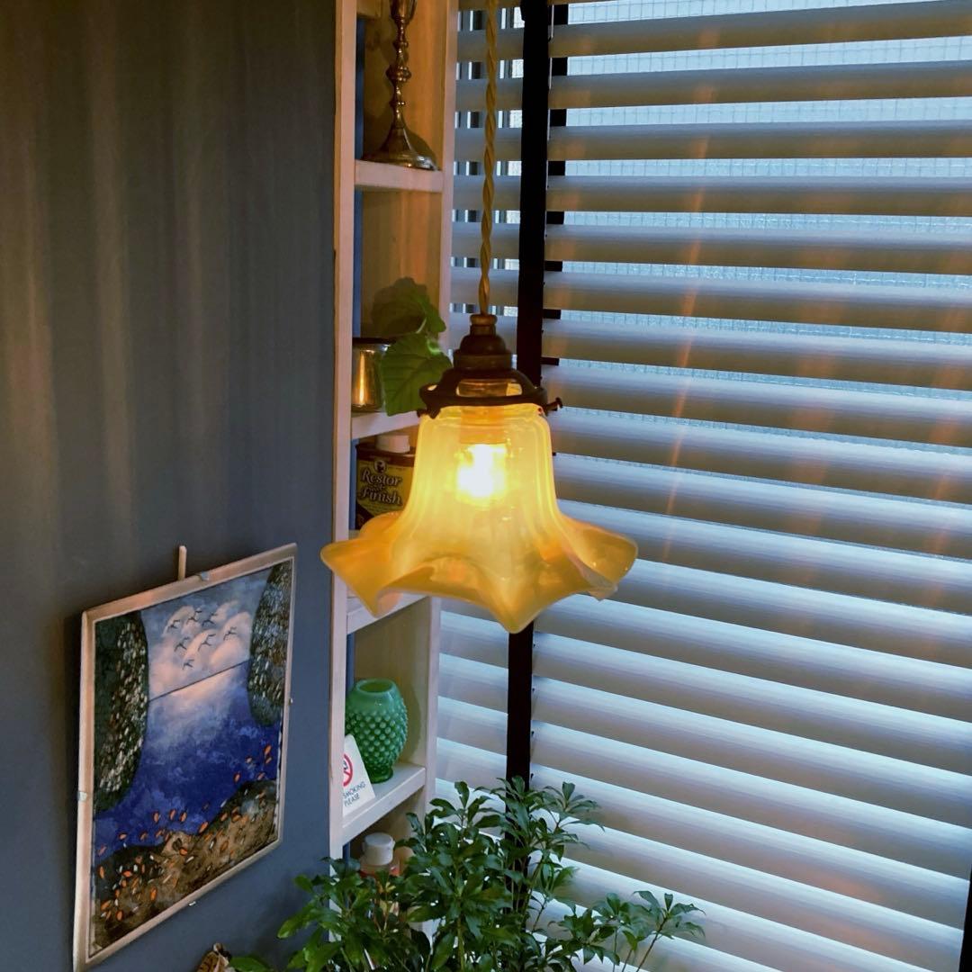 ヴァセリン（ウラン）　イギリス　1920年　ランプシェード　ガラス　アンティーク