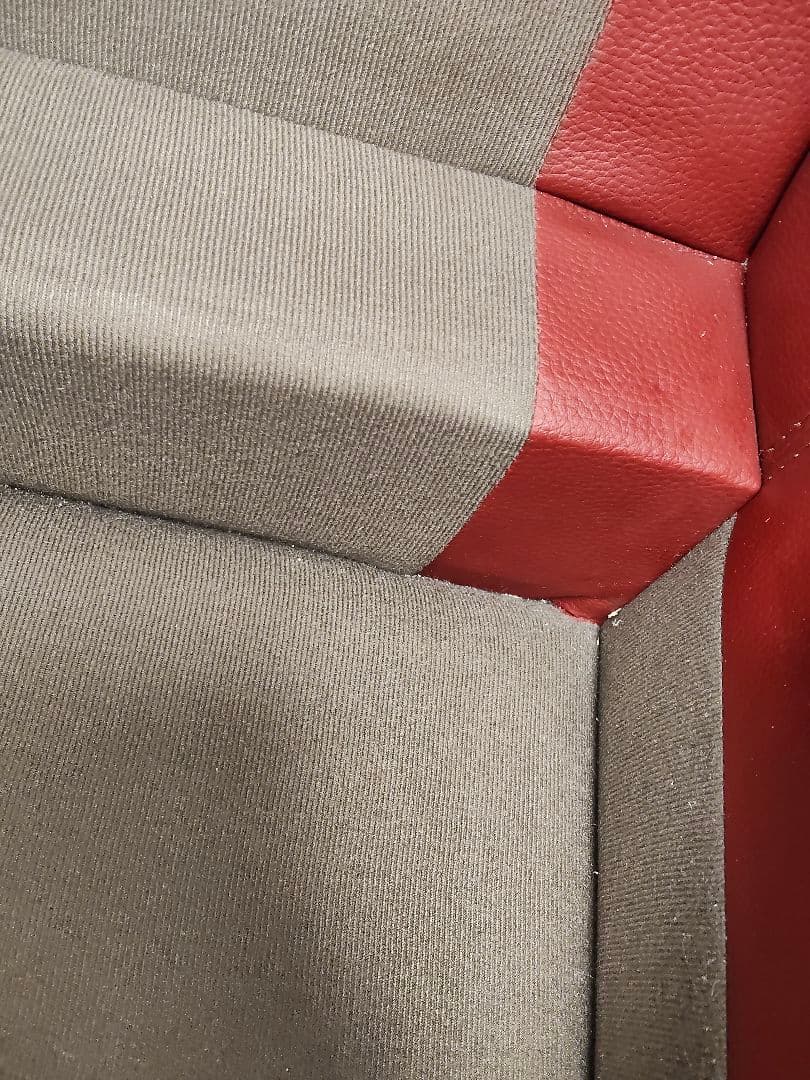 ソファ　3人掛け　本革　ヴィンテージ　赤　レッド