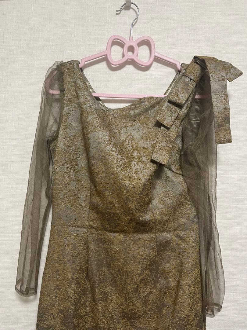 専用shoulder ribbon jacquard dress