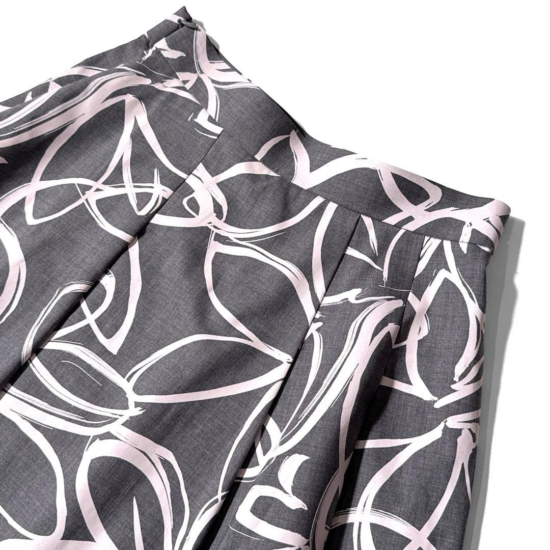 アナイ ウールトロピカルプリントアシメタック スカート