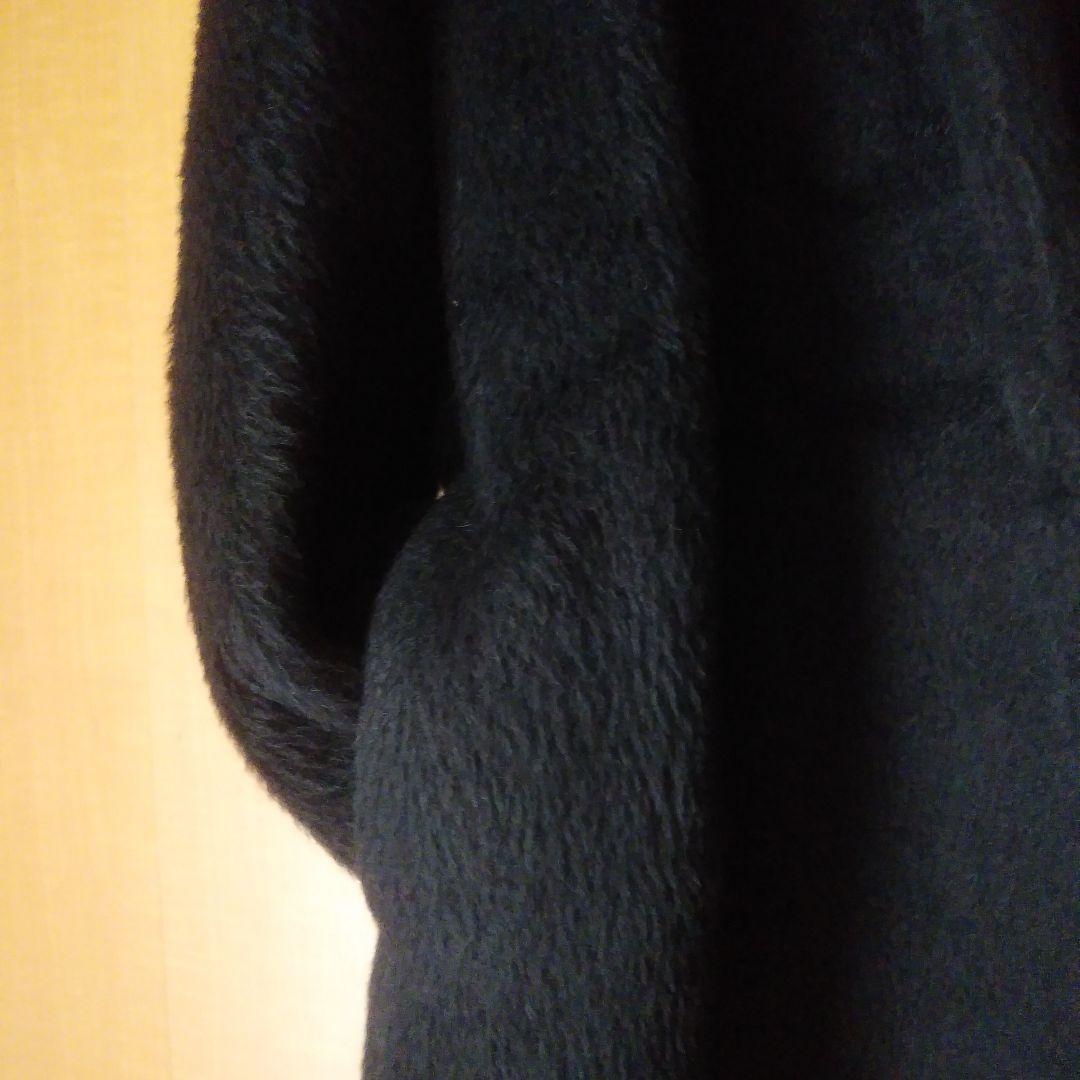 メル　た394✨️超美品！ヨシエイナバアルパカ裏地絹軽いブラックロング 9