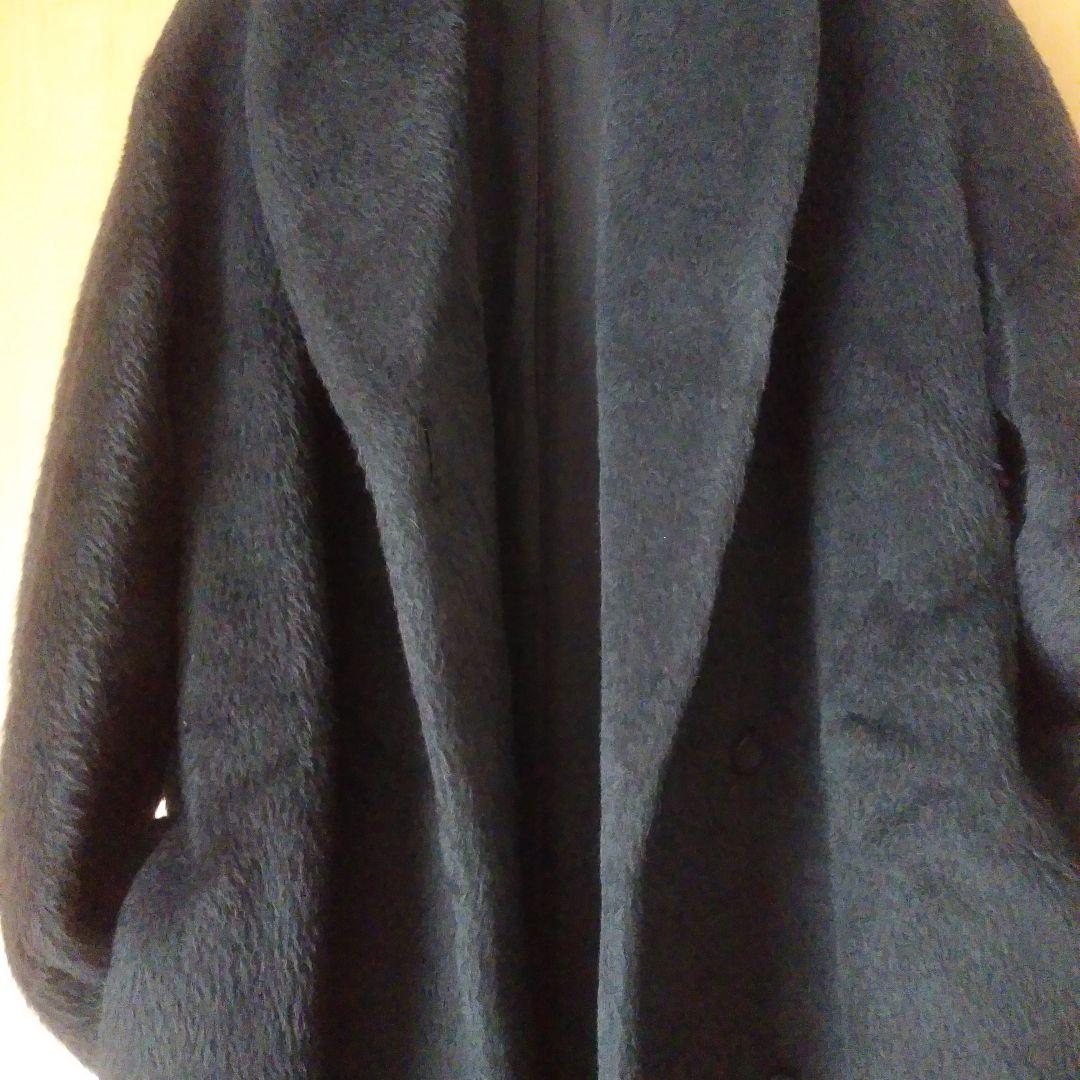 メル　た394✨️超美品！ヨシエイナバアルパカ裏地絹軽いブラックロング 9