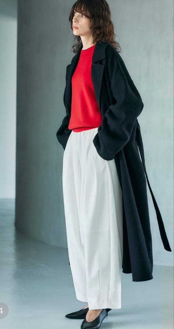 【N.O.R.C】新品未使用ウールメルトンロングリバーコート　サイズ3 ブラック