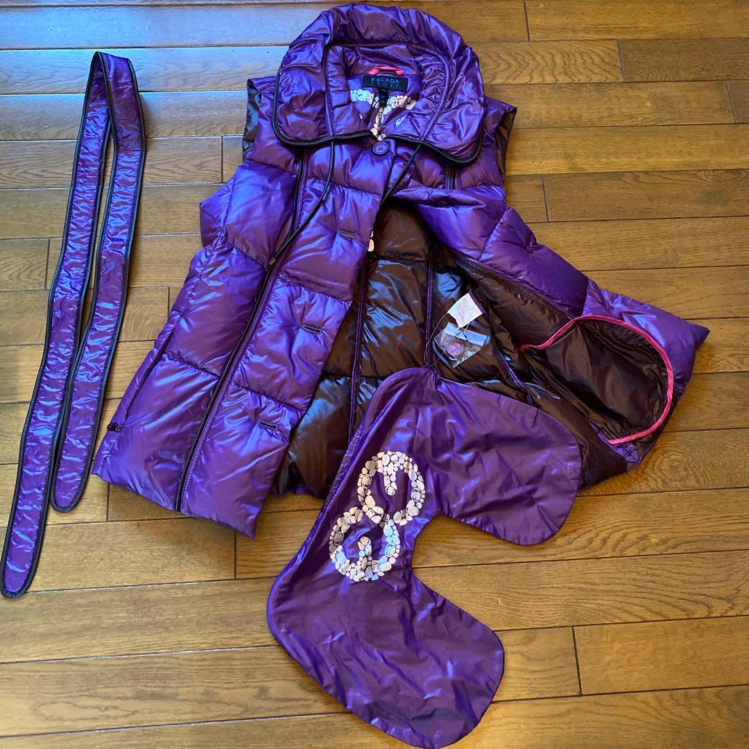 未使用タグ付　エスカーダ　グースダウンベスト　M ネックピロー袋付