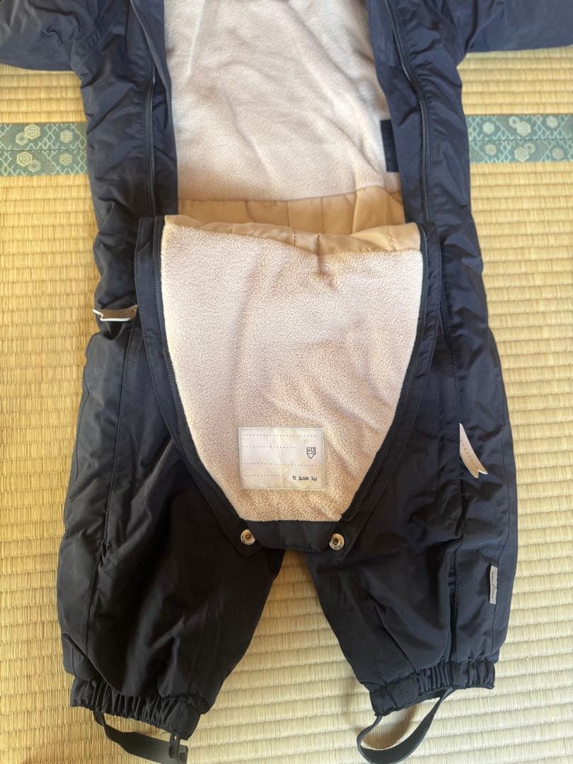 ネイビー 子ども用 スキーウェア ファー付き