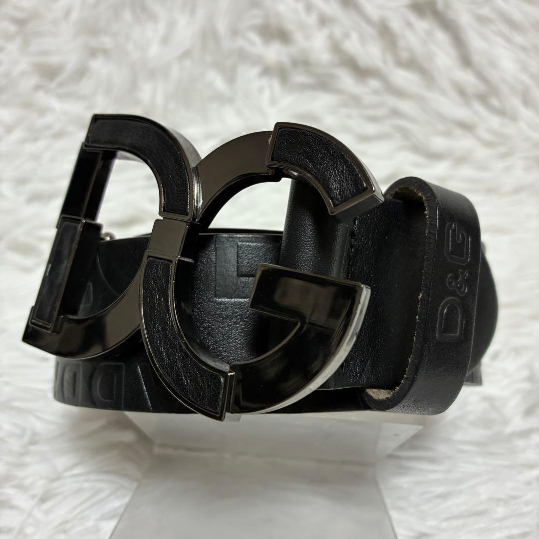 DOLCE & GABBANA ベルト　バックル　DC レザー　イタリア製