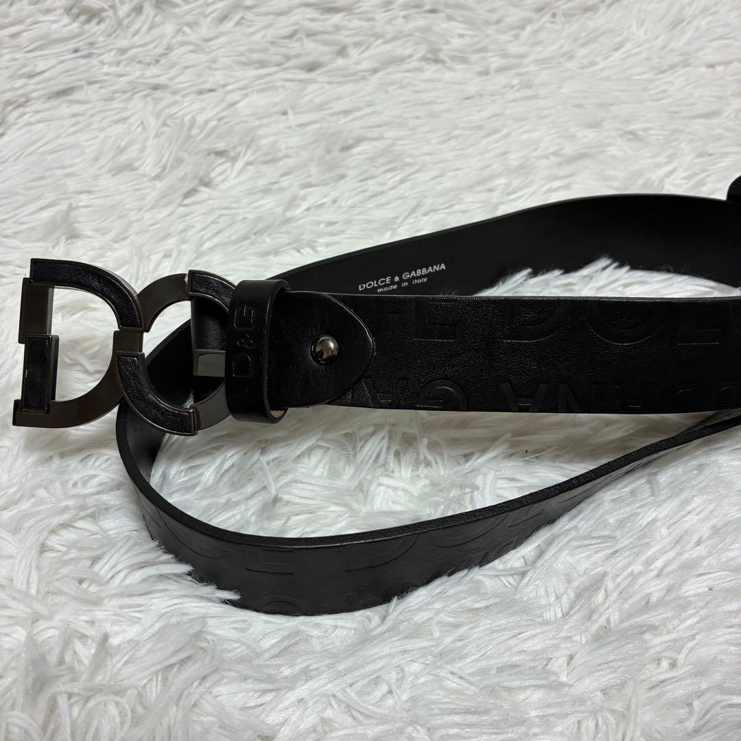 DOLCE & GABBANA ベルト　バックル　DC レザー　イタリア製