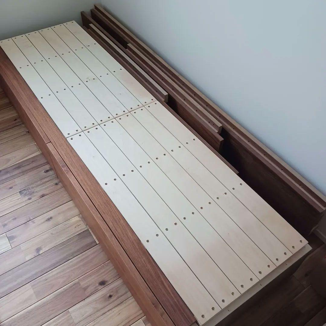 無印良品　収納ベッド　ダブル　ウォルナット　ダブルベッド