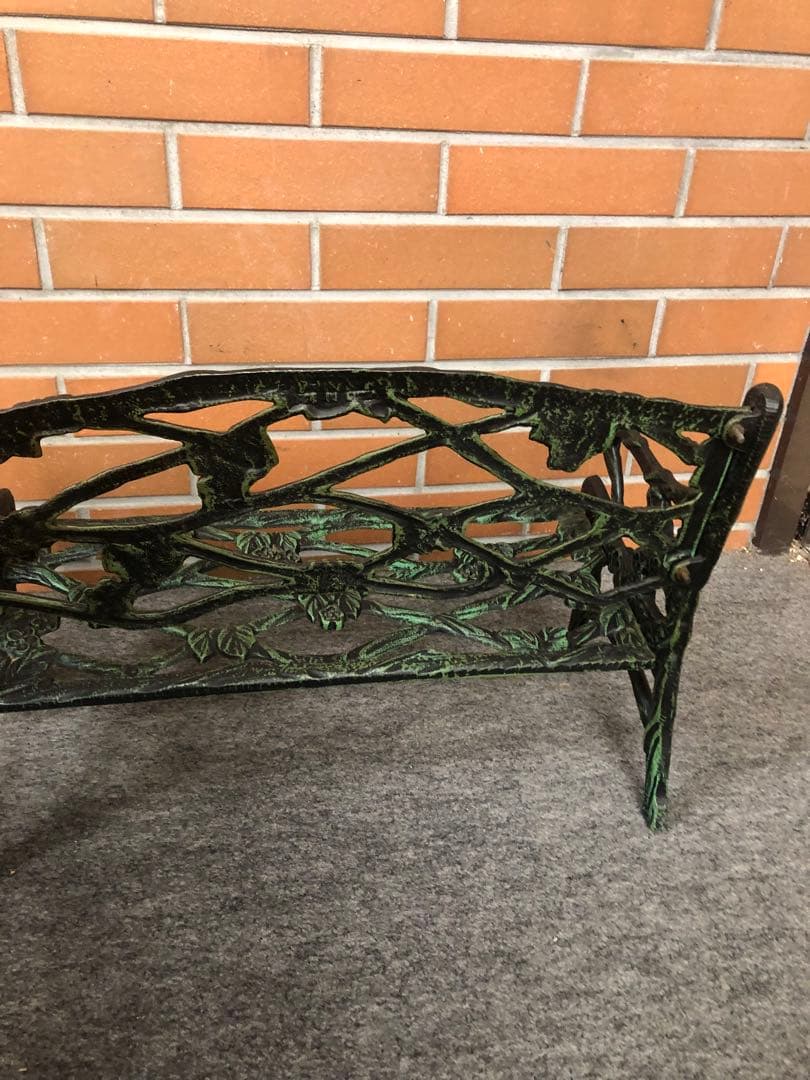 H アイアンベンチ　フラワースタンド　ドールチェア　ガーデニング雑貨アンティーク