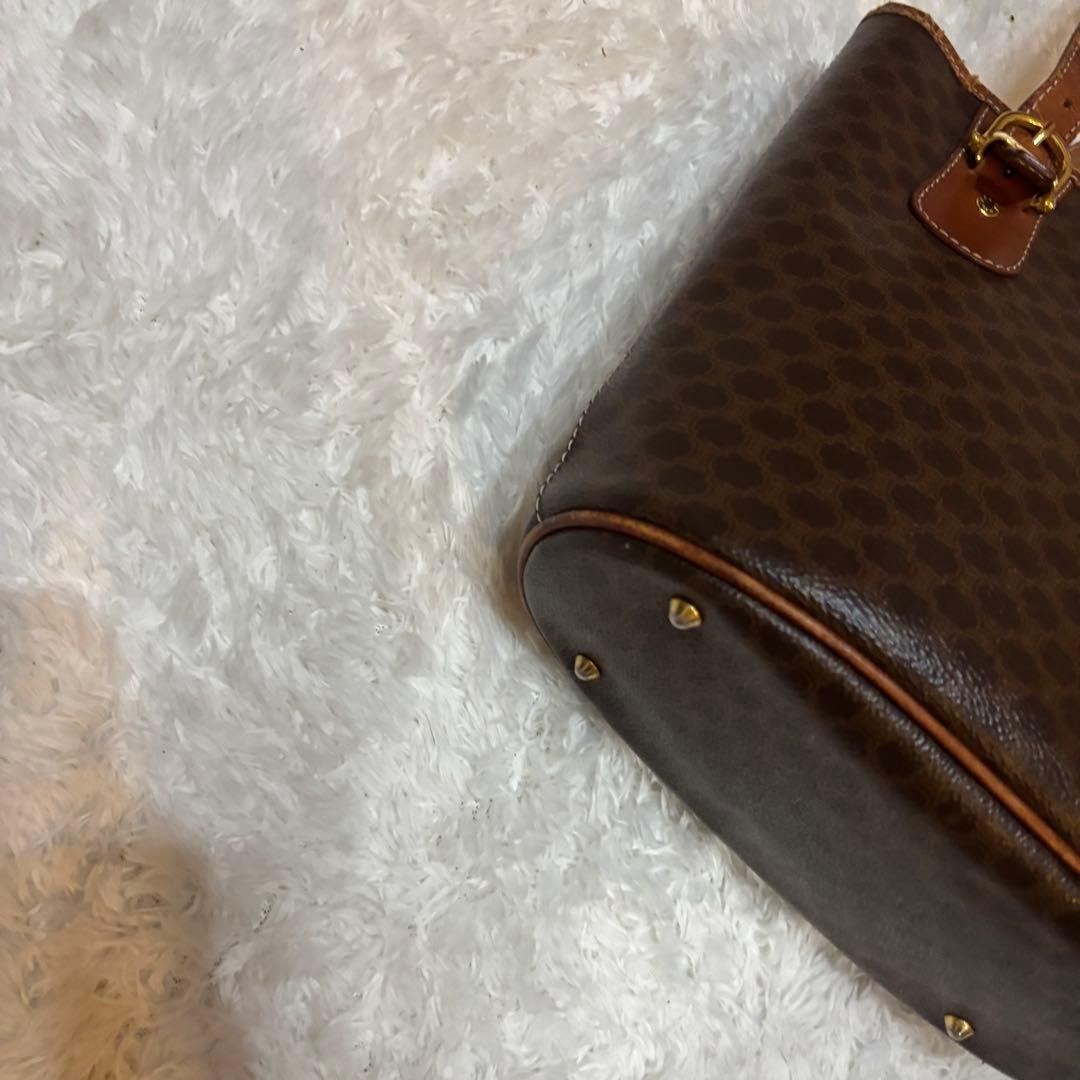 美品 CELINE トートバッグ M95 マカダム 肩掛け ダークブラウン