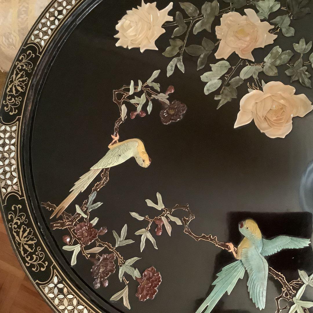 美品‼️螺鈿テーブル＆椅子4脚セット‼️