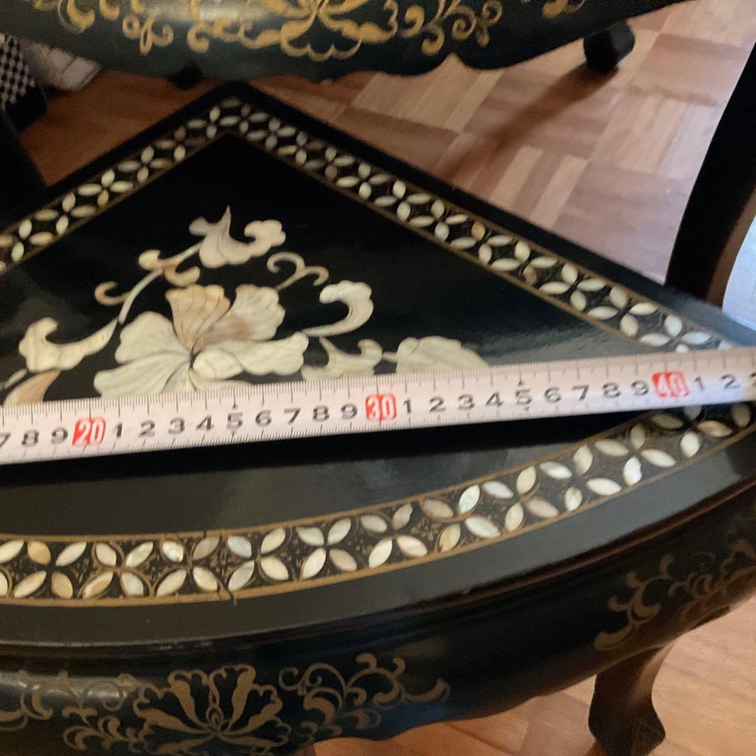 美品‼️螺鈿テーブル＆椅子4脚セット‼️