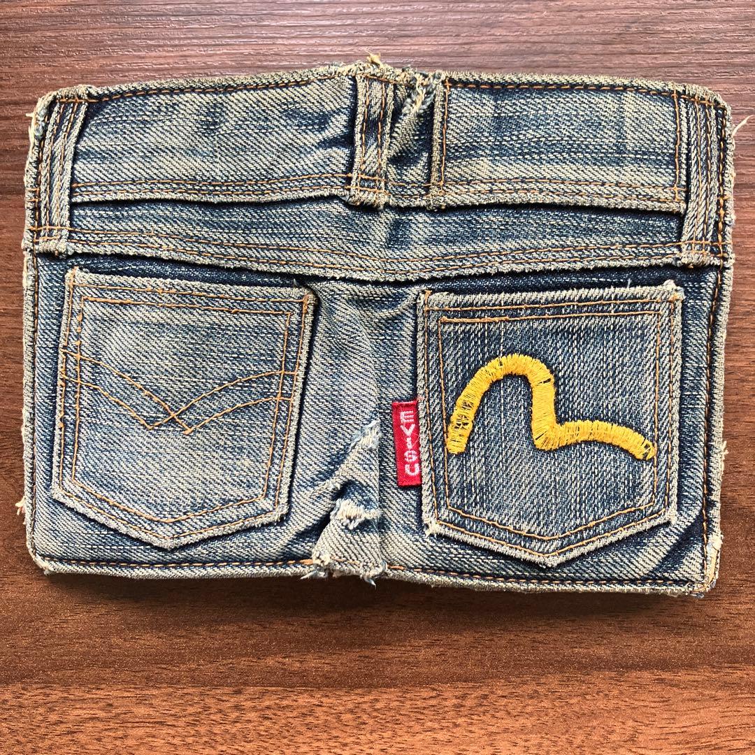 デニムポケットデザイン 二つ折り財布　ビンテージ