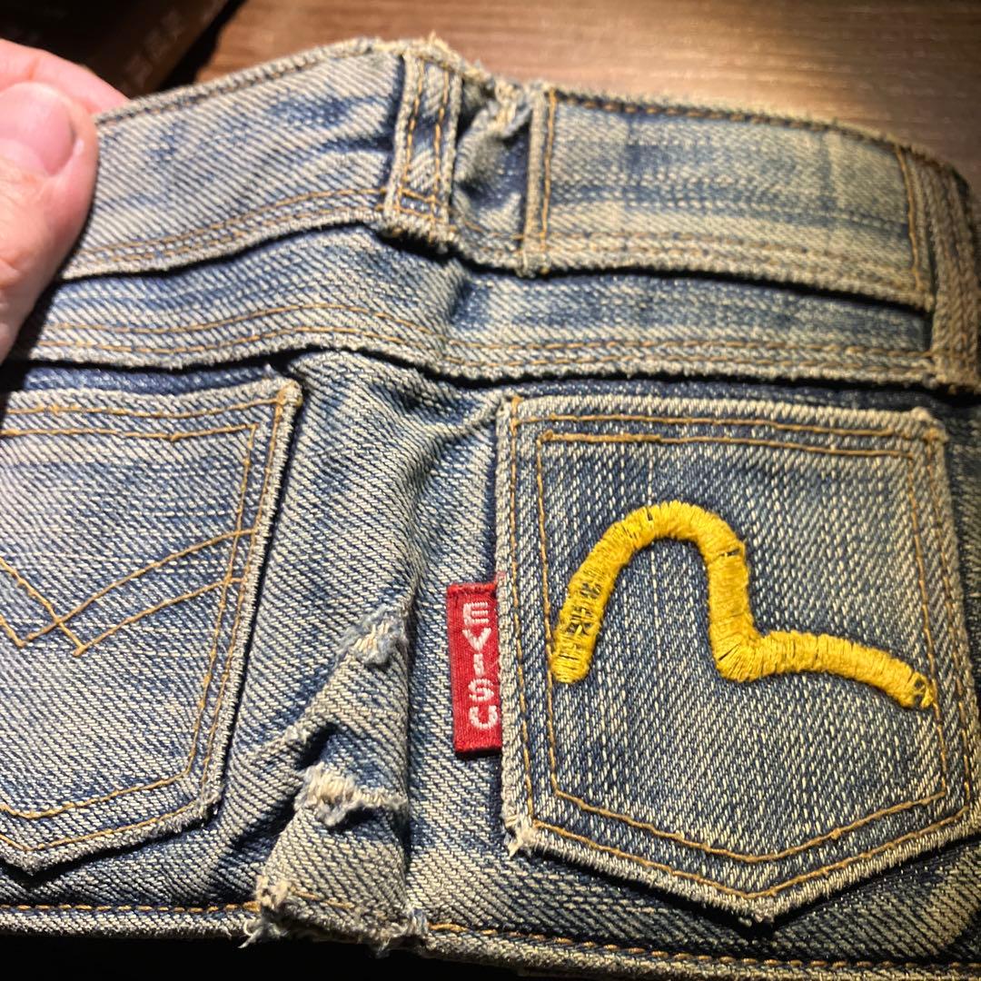 デニムポケットデザイン 二つ折り財布　ビンテージ