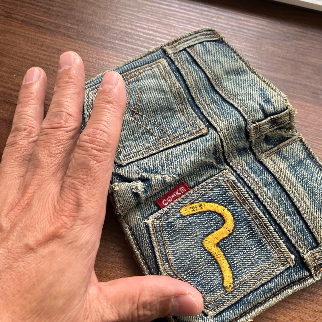 デニムポケットデザイン 二つ折り財布　ビンテージ