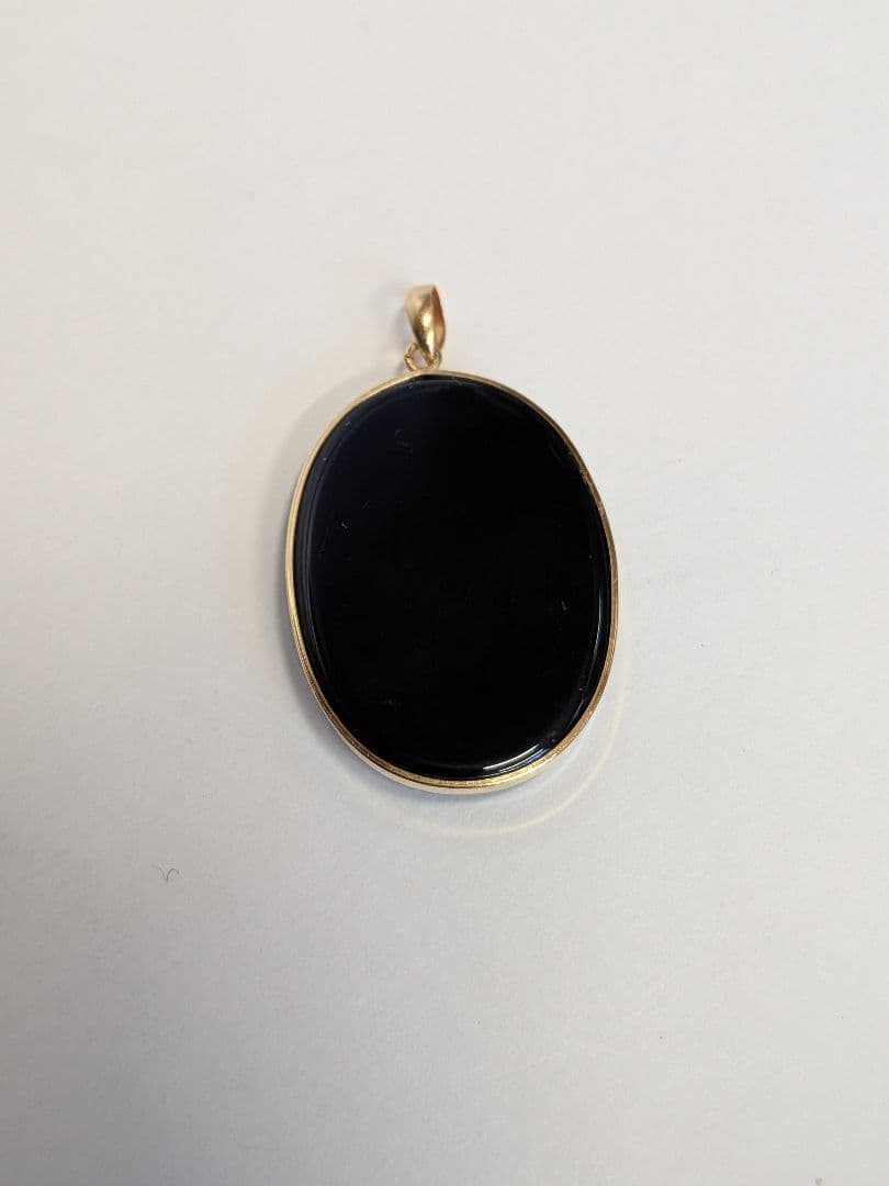 K18カメオ オニキス ネックレストップ