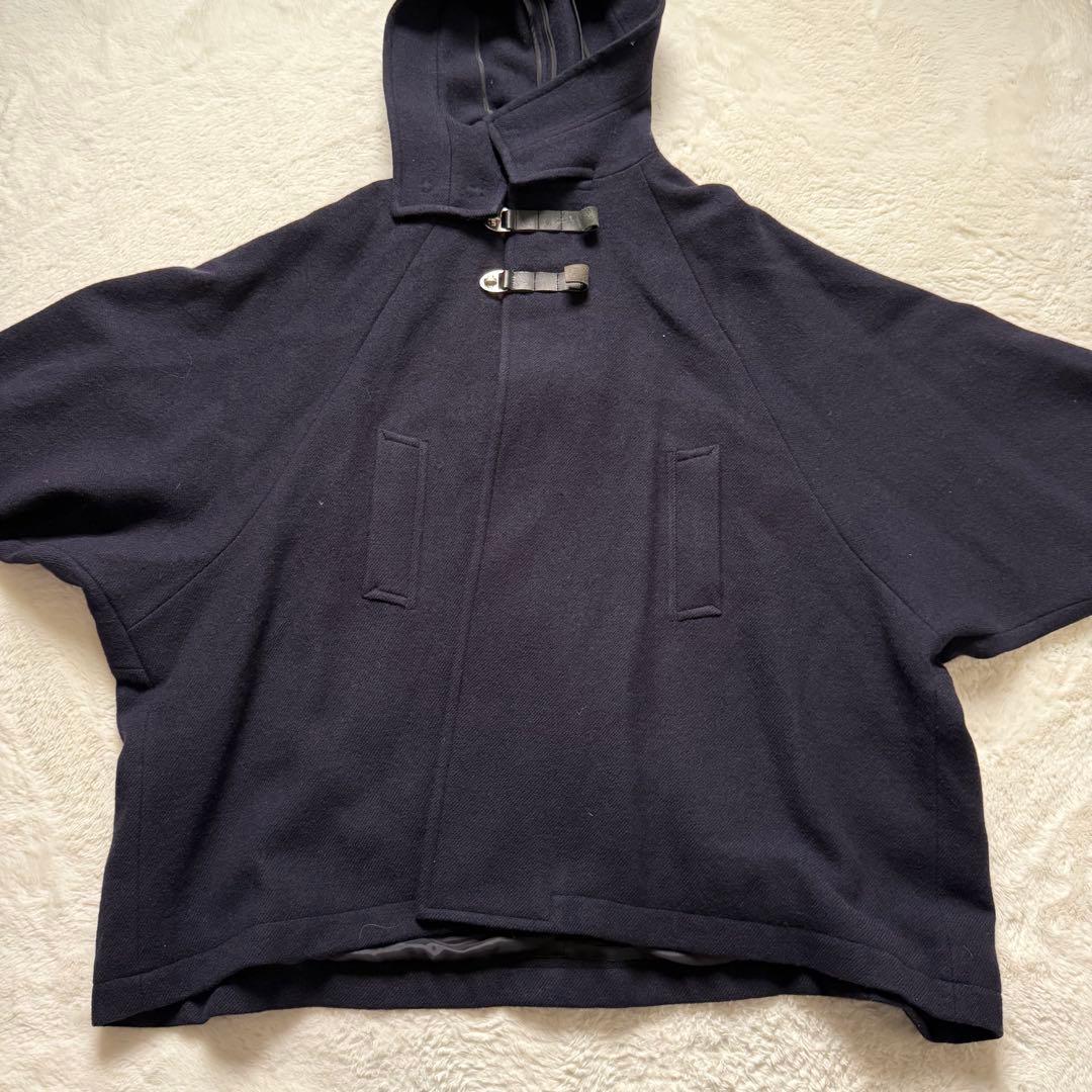 【美品】ワイズ ダッフル風 フードコート ラグラン ネイビー サイズ2