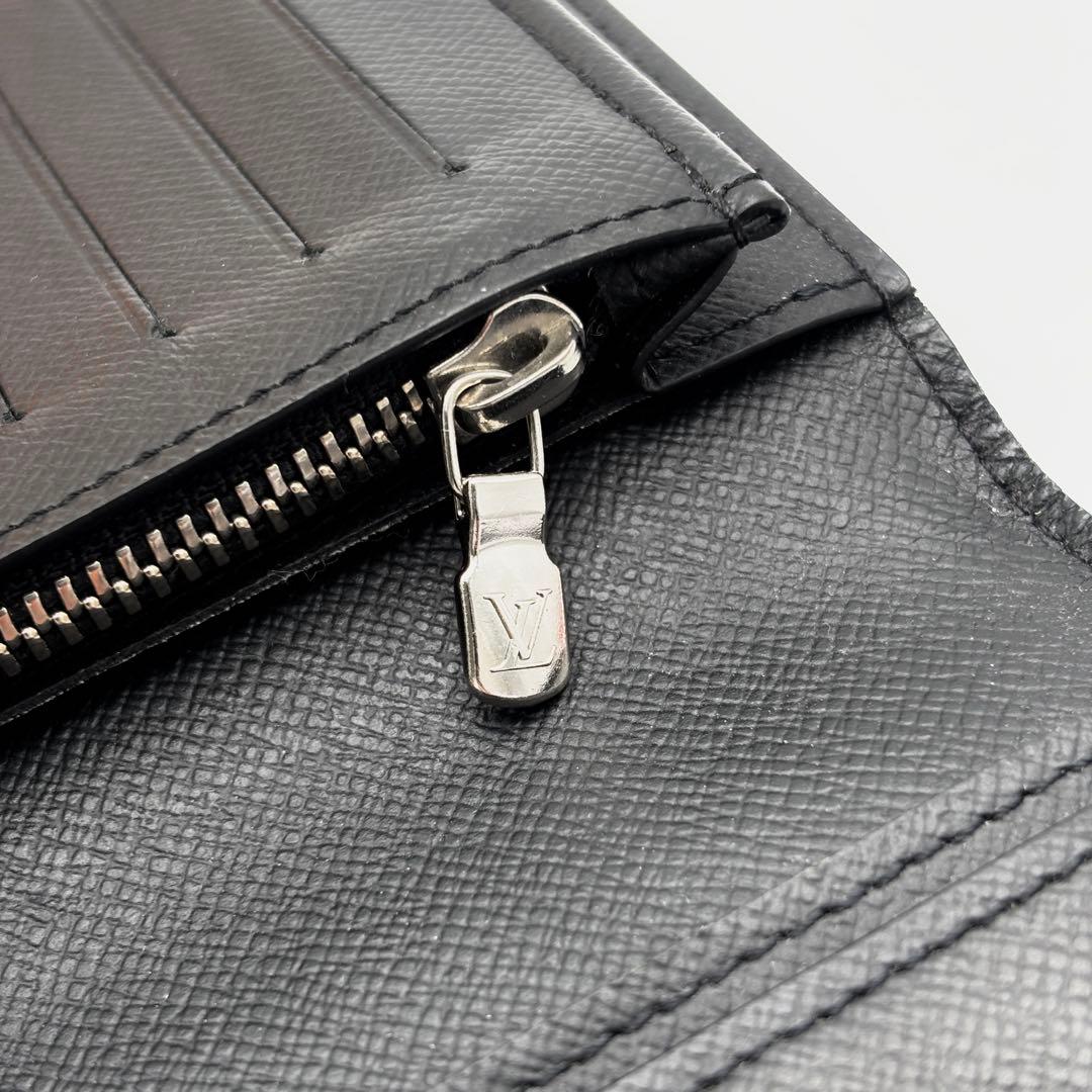 極美品・RFIDモデル ルイヴィトン タイガ ポルトフォイユ ブラザ 長財布 黒