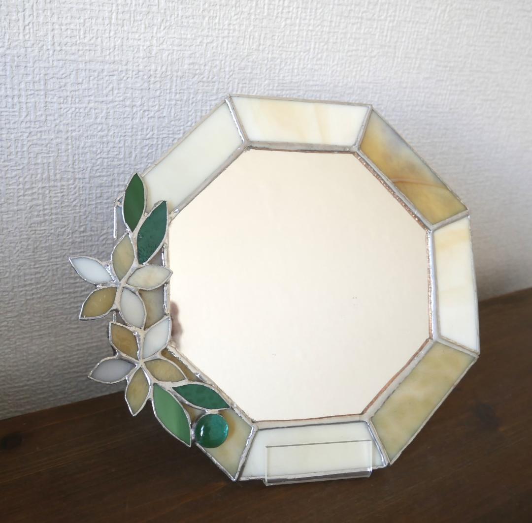 ✴︎:.。.: ベージュの八角形の鏡♪　(20size/Max23)