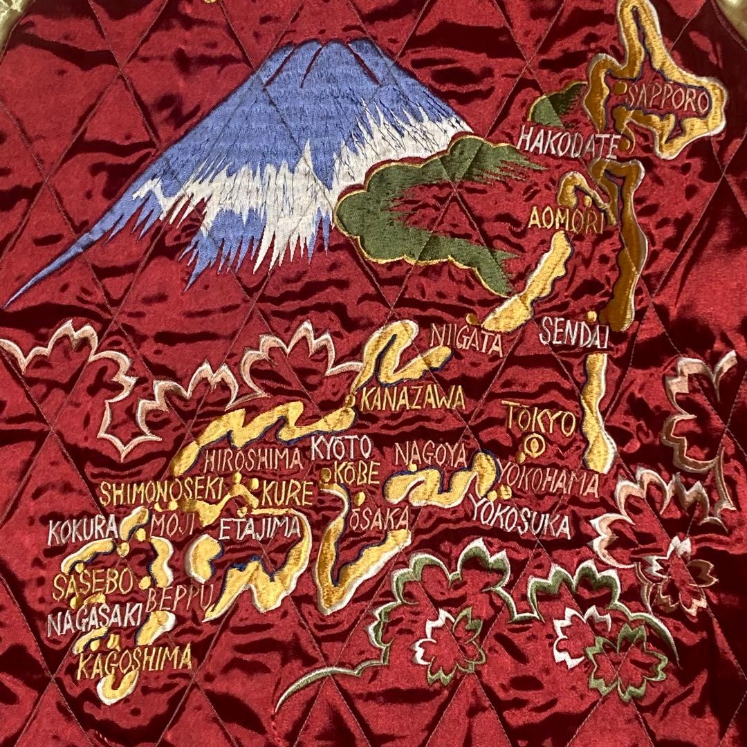 【美品】テーラー東洋 別珍 スカジャン M 虎 鷲 龍 日本地図 ヴィンテージ