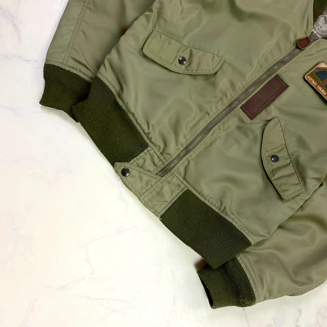 HOUSTON L-2 フライトジャケット カーキ ワッペン 38　E011