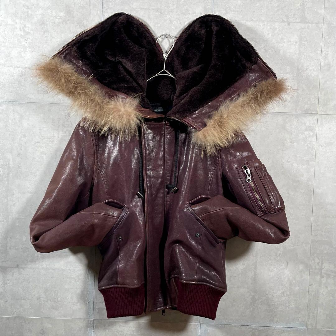 美品 haruf N2B レザー　フライトジャケット　ライダース　山羊革　A-2