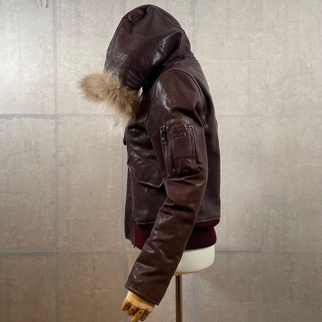 美品 haruf N2B レザー　フライトジャケット　ライダース　山羊革　A-2