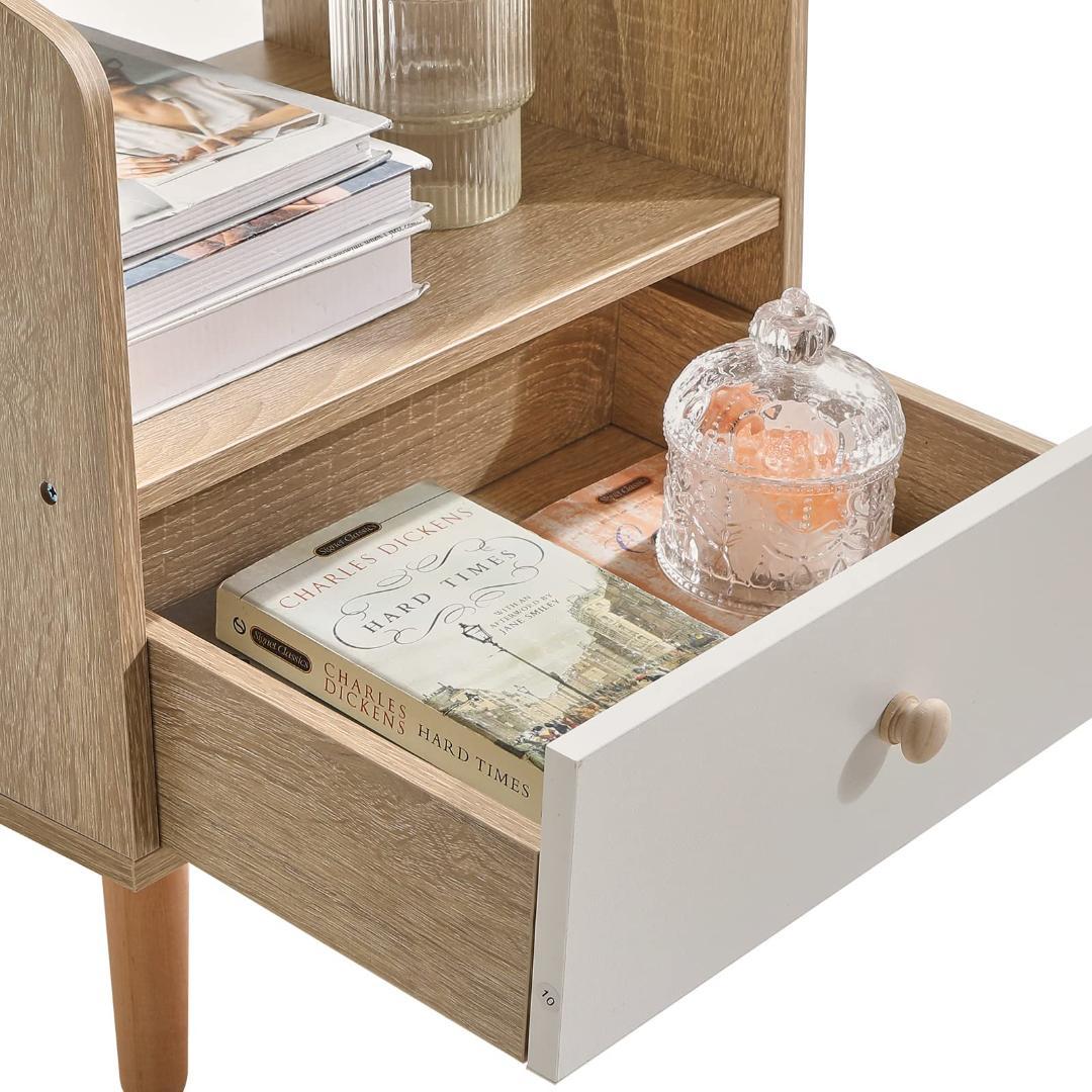 ベッド周り収納 引出し 多機能 サイドテーブル 北欧 ナイト