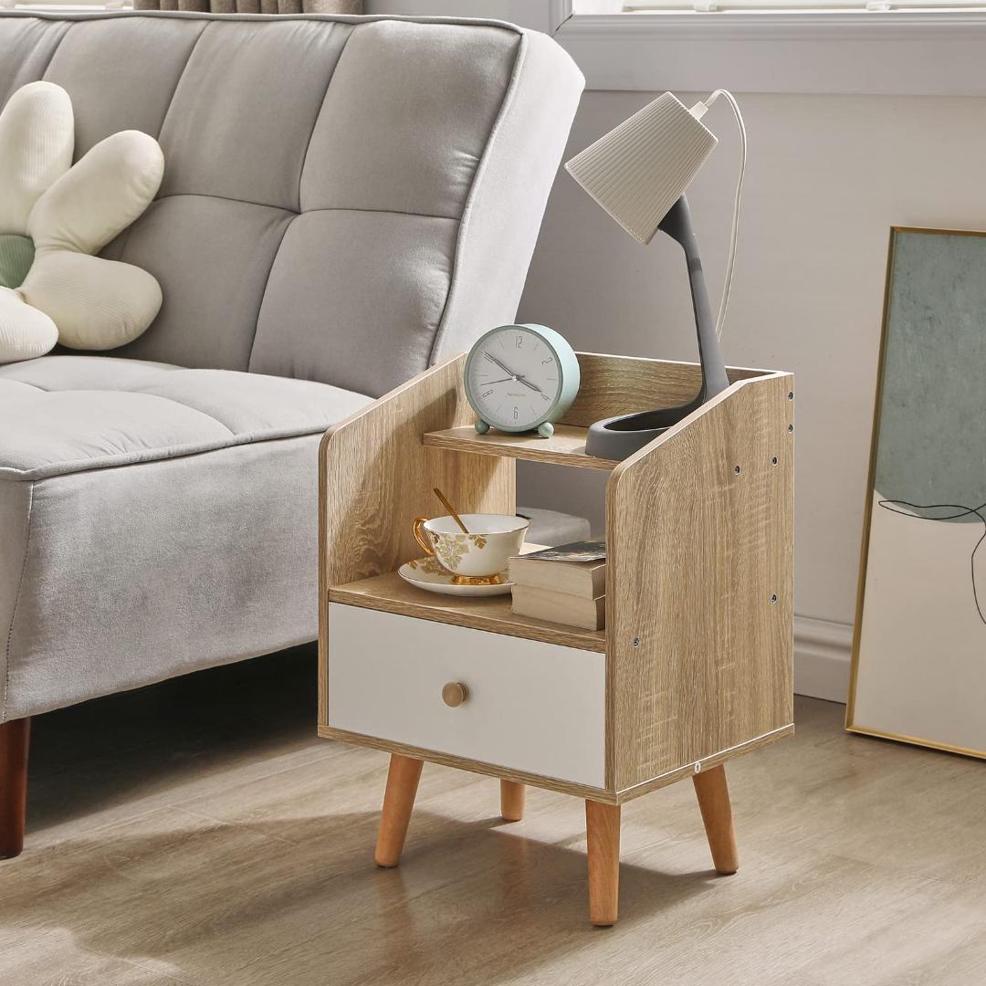 ベッド周り収納 引出し 多機能 サイドテーブル 北欧 ナイト