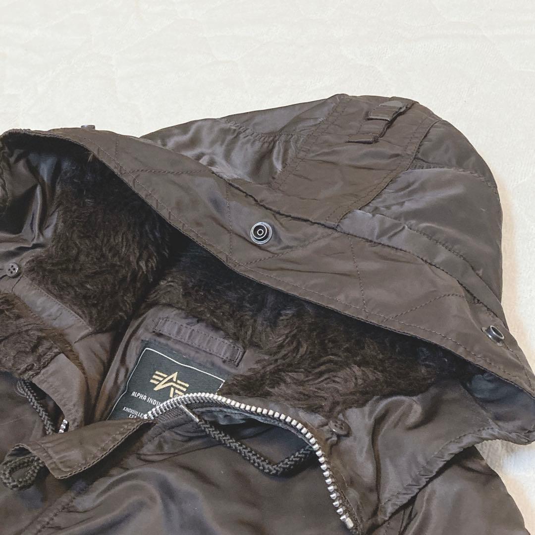 希少　アルファインダストリーズ　Ｌ　ブラウン　ミニタリージャケット　N-3B