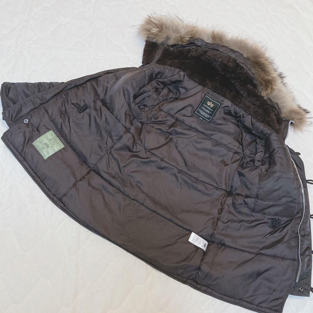 希少　アルファインダストリーズ　Ｌ　ブラウン　ミニタリージャケット　N-3B