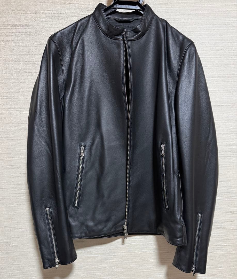 JUSTFIT シープスキンレザー ライダース ブルゾン　XL