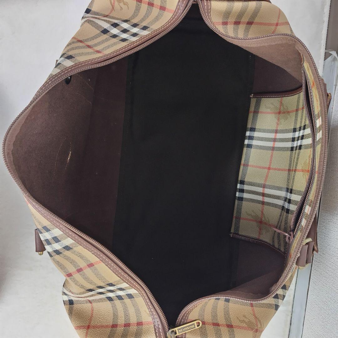 美品✨BURBERRYボストンバッグ ノバチェック ホースロゴ 2way PVC