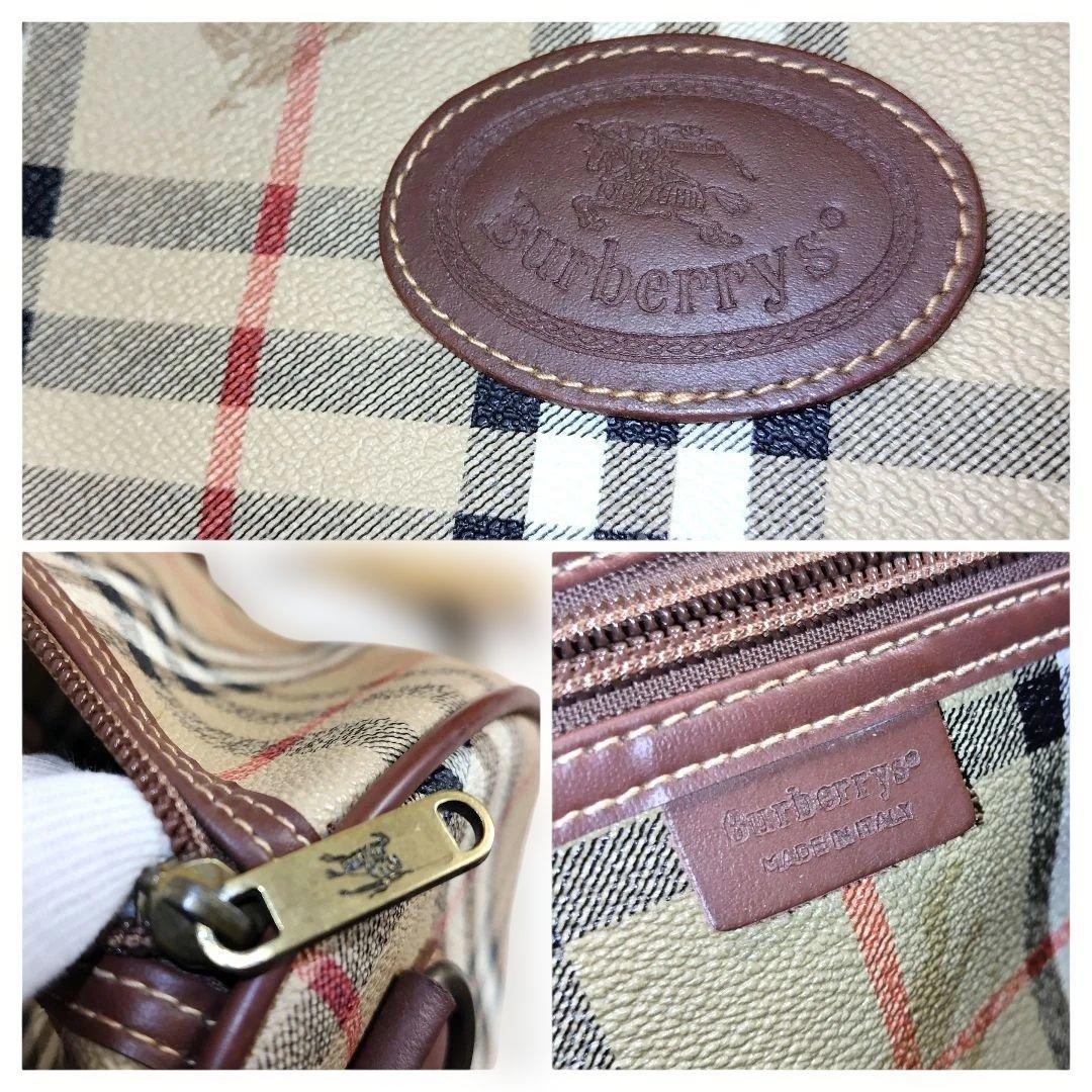 美品✨BURBERRYボストンバッグ ノバチェック ホースロゴ 2way PVC