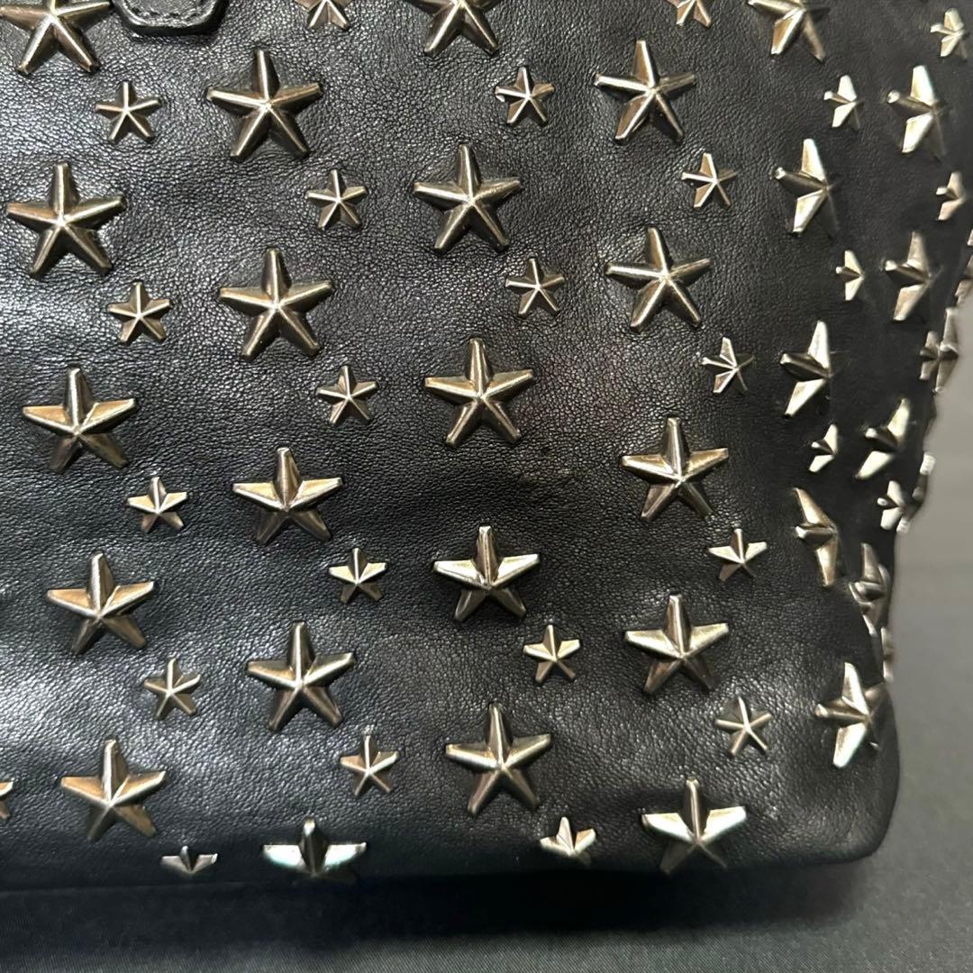 【良品】JIMMY CHOO PIMLICO BLACK スタッズ トートバッグ
