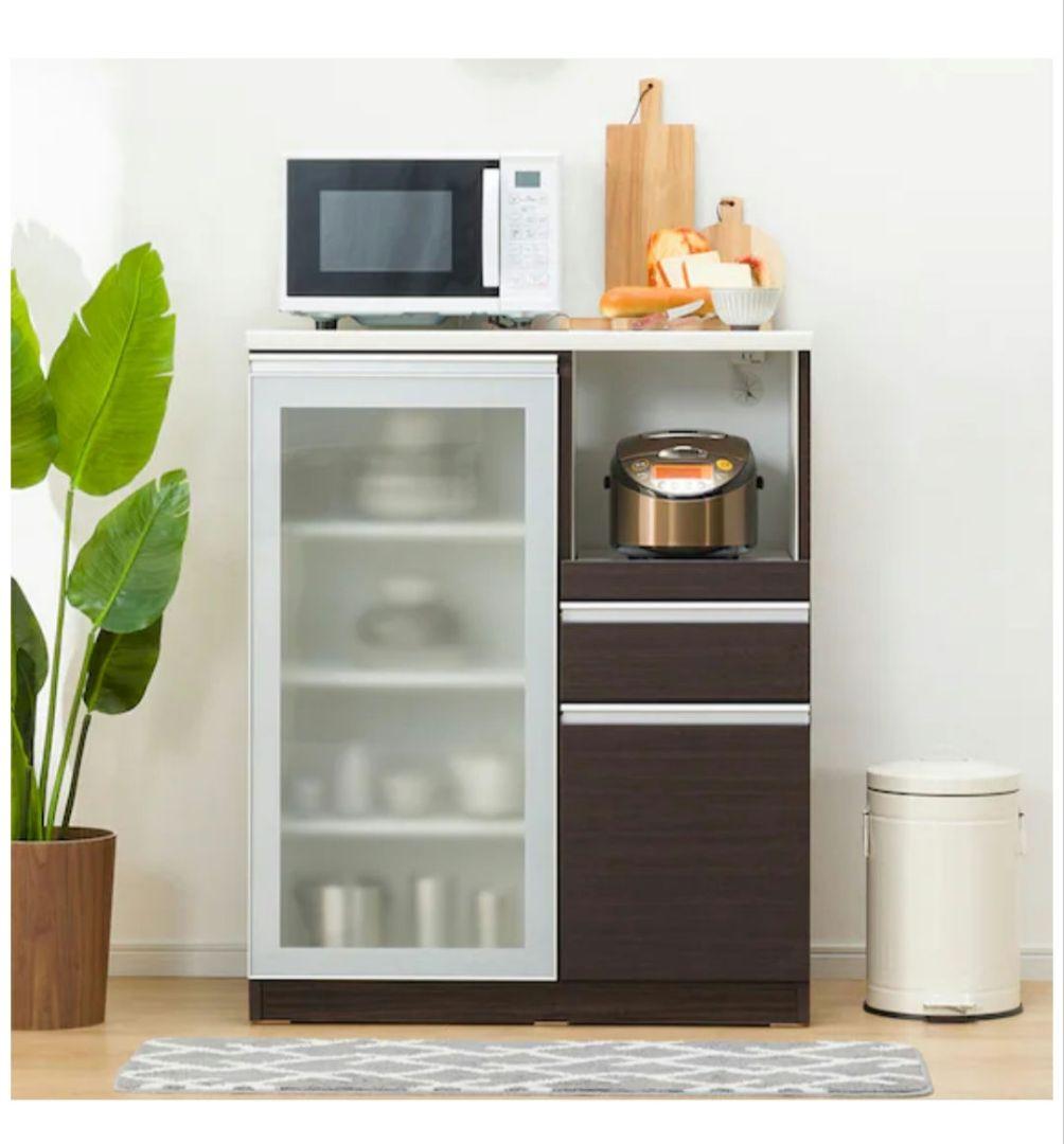 ニトリ　食器棚　キッチンカウンターMRB (レジュームLE 90 DBR）